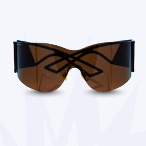 Lunettes de soleil futuristes As American Style – Écran panoramique marron & monture large UV400