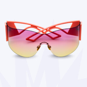 Lunettes de soleil futuristes As American Style – Écran dégradé rose & monture corail UV400
